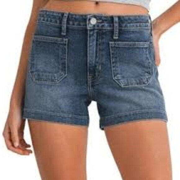 Lucky Brand Pants - NWT Lucky Brand 90s Midi Short Multi Pocket Y2K Dark Cargo Mom Jean Shorts 28/6